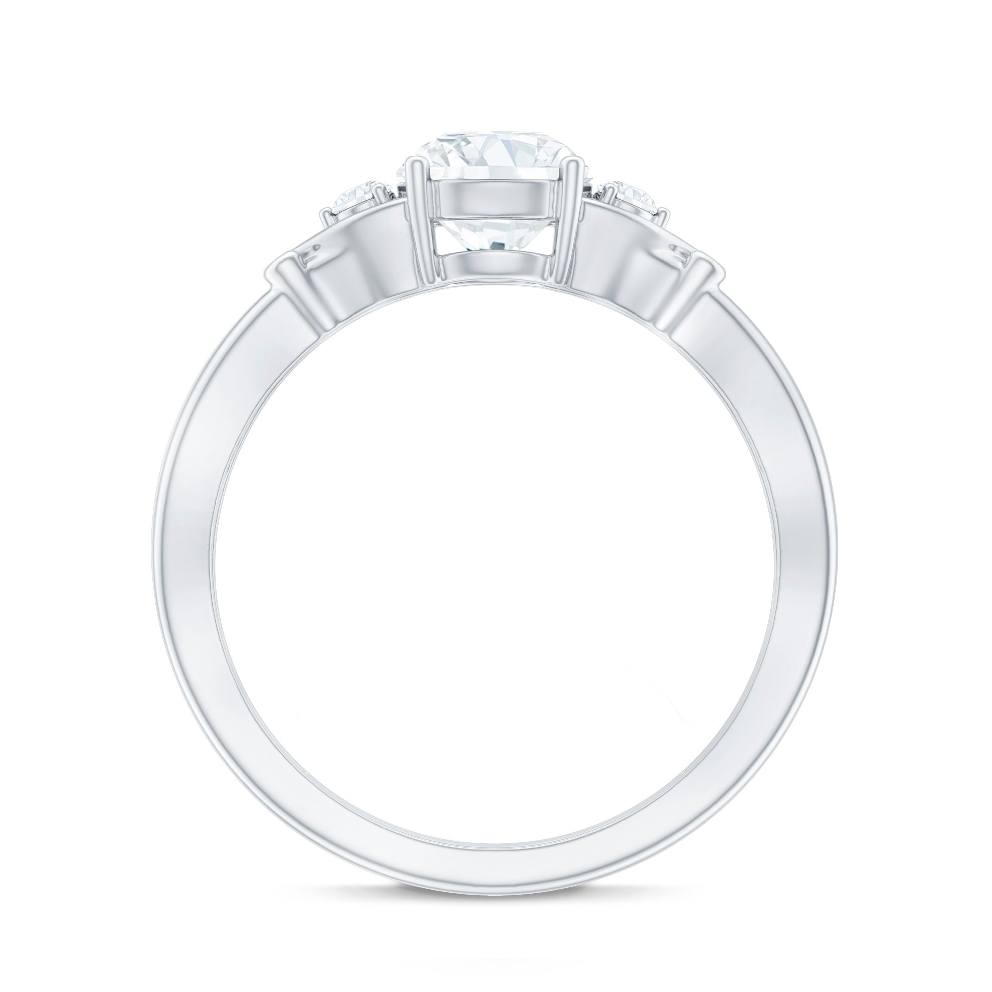 Certified 6 MM Lab Grown Diamond 4 Prong Engagement Ring Lab - ( EF-VS ) - Rosec Jewels