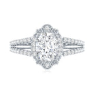 6X8 MM Oval Lab Grown Diamond Vintage Engagement Ring For Women Lab - ( EF-VS ) - Rosec Jewels