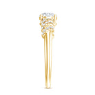 6 MM Lab Grown Diamond Designer Engagement Ring With Side Stones Lab - ( EF-VS ) - Rosec Jewels