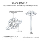 8 MM Lab Grown Diamond Statement Engagement Ring Lab - ( EF-VS ) - Rosec Jewels