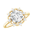 8 MM Lab Grown Diamond Statement Engagement Ring Lab - ( EF-VS ) - Rosec Jewels