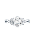2 Carat Solitaire Lab Diamond Engagement Ring With Diamond Trio Lab - ( EF-VS ) - Rosec Jewels