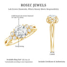 2 Carat Solitaire Lab Diamond Engagement Ring With Diamond Trio Lab - ( EF-VS ) - Rosec Jewels
