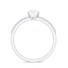 Certified 6 MM Lab Grown Diamond Engagement Ring with Side Stones Lab - ( EF-VS ) - Rosec Jewels