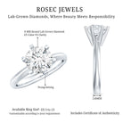 2 Carat Lab Grown Diamond Six Prongs Engagement Ring Lab - ( EF-VS ) - Rosec Jewels