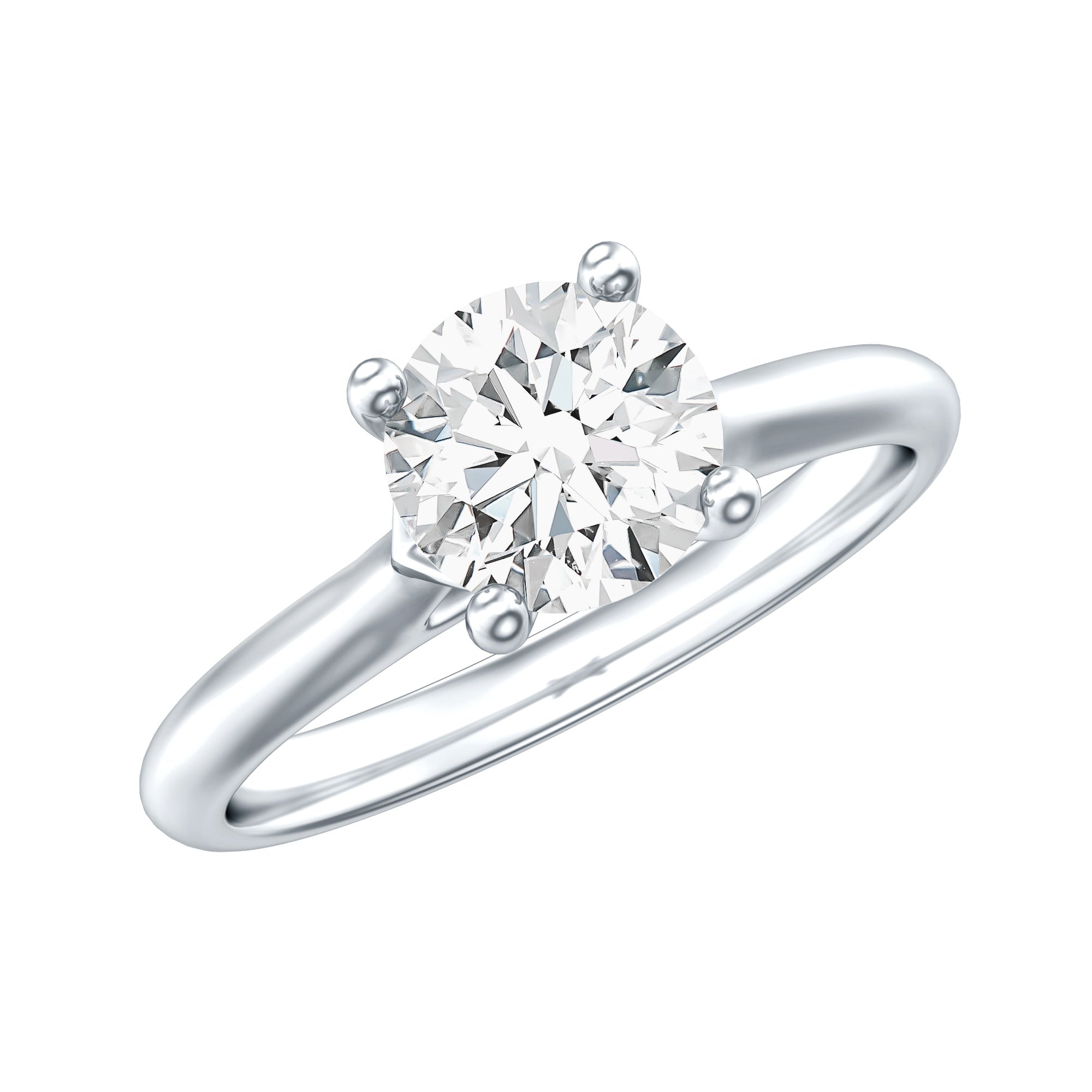 Certified Lab Grown Diamond 6 MM Circle Engagement Ring