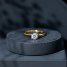 Certified Lab Grown Diamond 6 MM Circle Engagement Ring Lab - ( EF-VS ) - Rosec Jewels