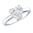 Certified Lab Grown Diamond Heart Engagement Ring 8 MM with Double Prong Lab - ( EF-VS ) - Rosec Jewels