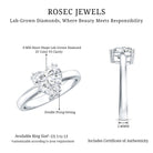 Certified Lab Grown Diamond Heart Engagement Ring 8 MM with Double Prong Lab - ( EF-VS ) - Rosec Jewels