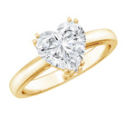 Certified Lab Grown Diamond Heart Engagement Ring 8 MM with Double Prong Lab - ( EF-VS ) - Rosec Jewels