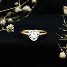 Certified Lab Grown Diamond Heart Engagement Ring 8 MM with Double Prong Lab - ( EF-VS ) - Rosec Jewels
