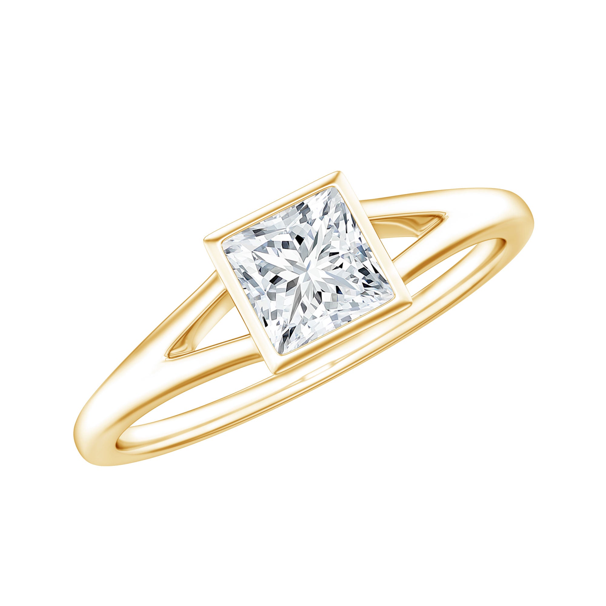 Certified Lab Grown Diamond 5 MM Solitaire Promise Ring Lab - ( EF-VS ) - Rosec Jewels