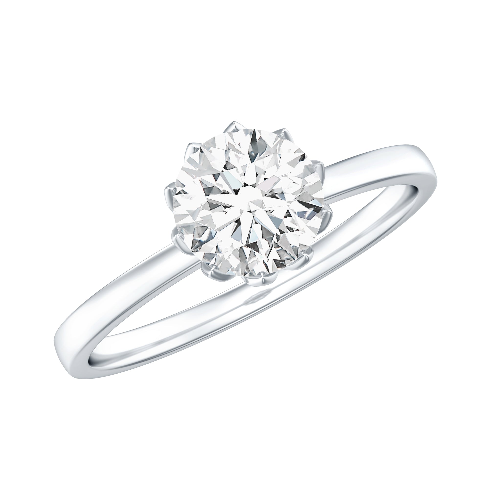 Rosec Jewels-Lab Grown Diamond 6 MM Round Cut Engagement Ring