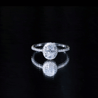 Certified Lab Grown Diamond 6X8 MM Oval Engagement Ring With Side Stones Lab - ( EF-VS ) - Rosec Jewels