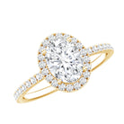 Certified Lab Grown Diamond 6X8 MM Oval Engagement Ring With Side Stones Lab - ( EF-VS ) - Rosec Jewels