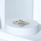 Certified Lab Grown Diamond 6X8 MM Oval Engagement Ring With Side Stones Lab - ( EF-VS ) - Rosec Jewels