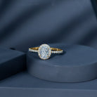 Certified Lab Grown Diamond 6X8 MM Oval Engagement Ring With Side Stones Lab - ( EF-VS ) - Rosec Jewels