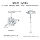 Certified Lab Grown Diamond Pear Halo Engagement Ring Lab - ( EF-VS ) - Rosec Jewels