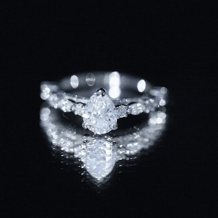 1.3 Carat Certified Lab Grown Diamond Pear Shaped Engagement Ring Lab - ( EF-VS ) - Rosec Jewels