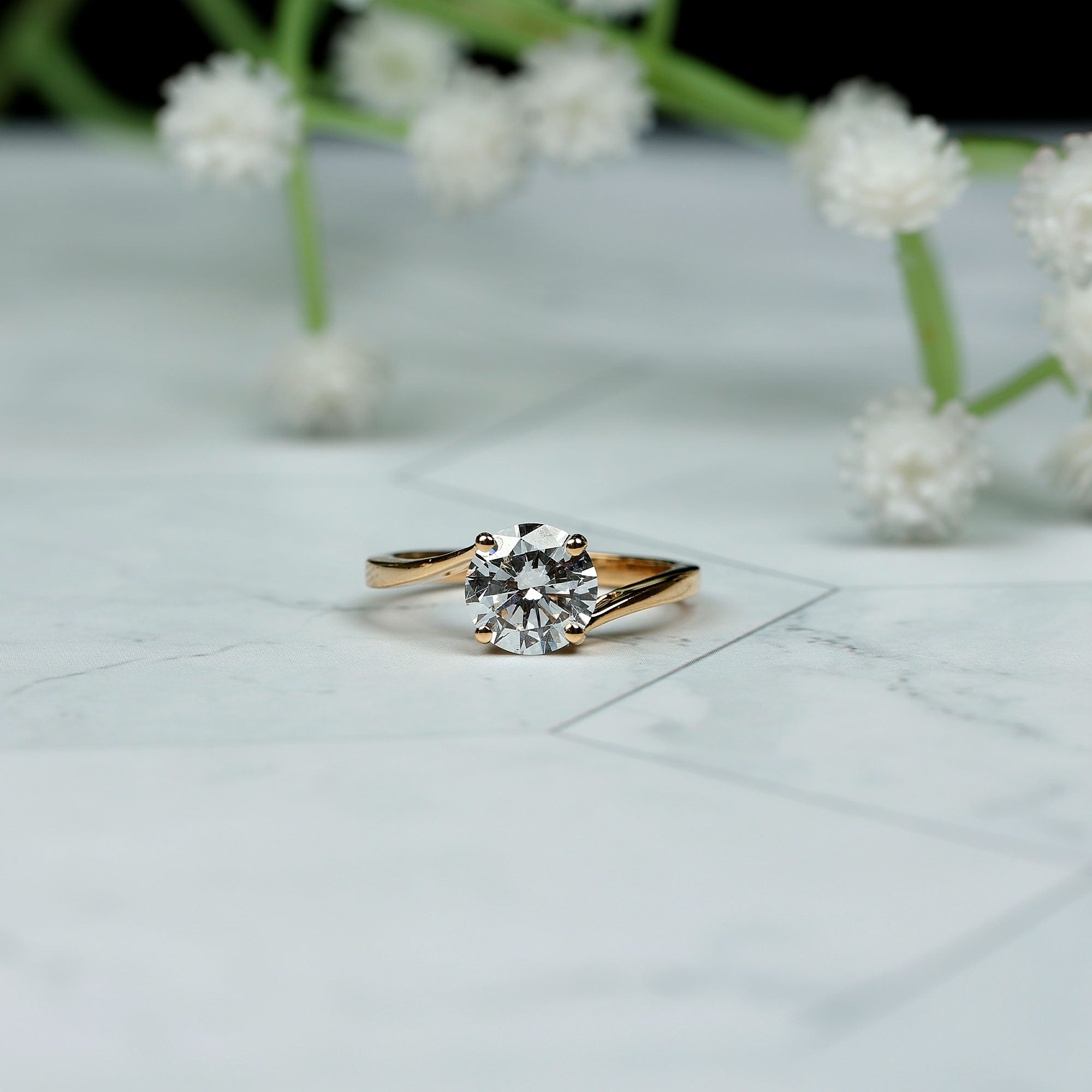 1 Carat Lab Grown Diamond Bypass Engagement Ring Lab - ( EF-VS ) - Rosec Jewels