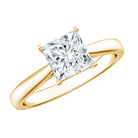 6 MM Princess Cut Lab Grown Diamond Solitaire Engagement Ring For Women Lab - ( EF-VS ) - Rosec Jewels
