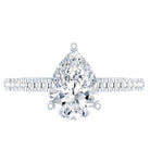 Lab Diamond 6X8 MM Pear Shape Engagement Ring With Side Stones Lab - ( EF-VS ) - Rosec Jewels
