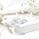 Lab Diamond 6X8 MM Pear Shape Engagement Ring With Side Stones Lab - ( EF-VS ) - Rosec Jewels
