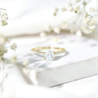 Lab Diamond 6X8 MM Pear Shape Engagement Ring With Side Stones Lab - ( EF-VS ) - Rosec Jewels