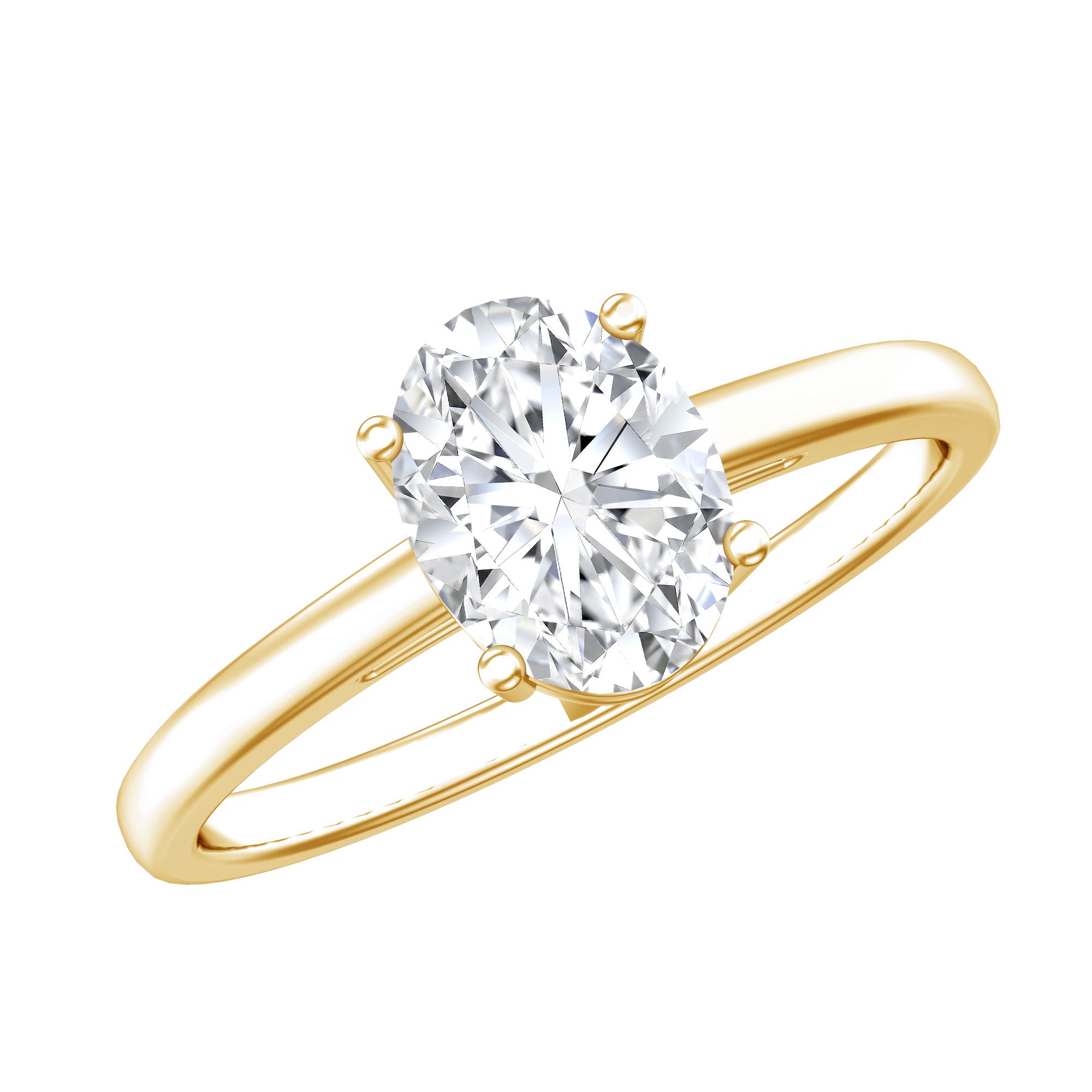 Certified 1 Carat Lab Grown Diamond Engagement Ring Lab - ( EF-VS ) - Rosec Jewels