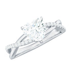 Rosec Jewels-Criss Cross Lab Grown Diamond Heart Engagement Ring