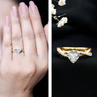 Criss Cross Lab Grown Diamond Heart Engagement Ring Lab - ( EF-VS ) - Rosec Jewels