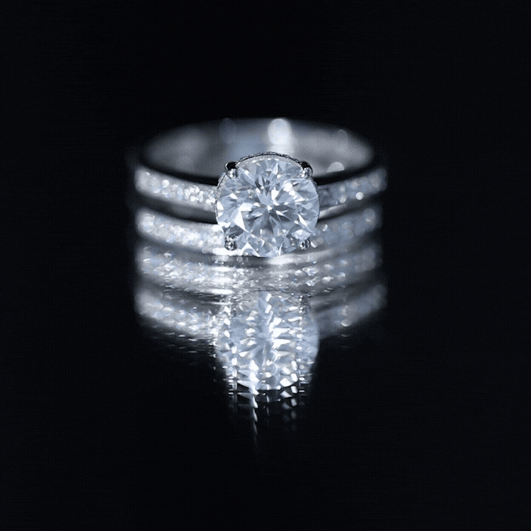 Certified 2 Carat Lab Grown Diamond Engagement Ring With Wedding Band Lab - ( EF-VS ) - Rosec Jewels