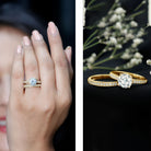 Certified 2 Carat Lab Grown Diamond Engagement Ring With Wedding Band Lab - ( EF-VS ) - Rosec Jewels