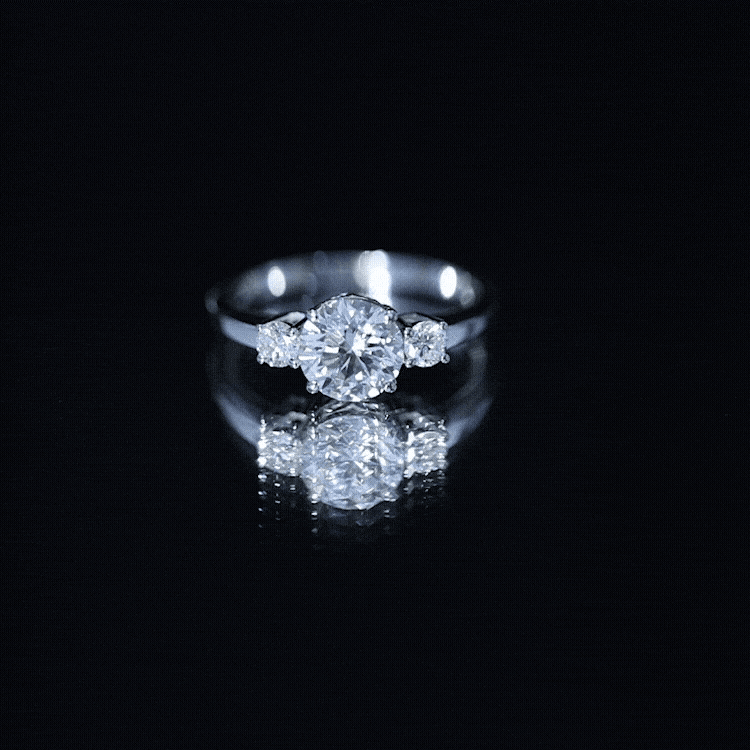 1.2 Carat Lab Grown Diamond 3 Stone Engagement Ring for Women Lab - ( EF-VS ) - Rosec Jewels