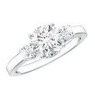 3 Stone Lab Grown Diamond Engagement Ring for Women Lab - ( EF-VS ) - Rosec Jewels