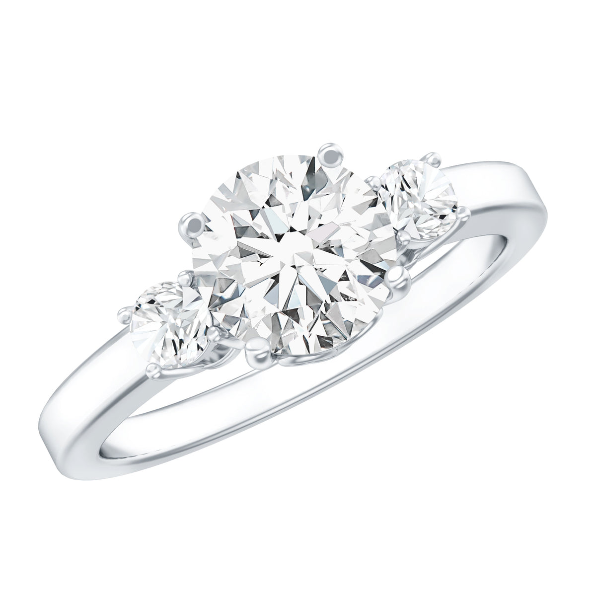 1.2 Carat Lab Grown Diamond 3 Stone Engagement Ring for Women Lab - ( EF-VS ) - Rosec Jewels