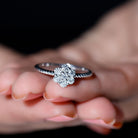Rosec Jewels-Lab Created Diamond Flower Engagement Ring for Her