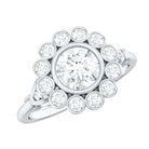 Rosec Jewels-Lab Created Diamond Flower Engagement Ring for Women
