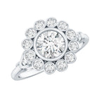 Rosec Jewels-Lab Created Diamond Flower Engagement Ring for Women
