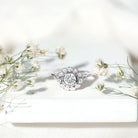 Rosec Jewels-Lab Created Diamond Flower Engagement Ring for Women