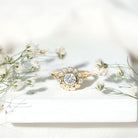 Rosec Jewels-Lab Created Diamond Flower Engagement Ring for Women