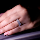 Rosec Jewels-Pear Cut Lab Created Diamond Half Eternity Wedding Band