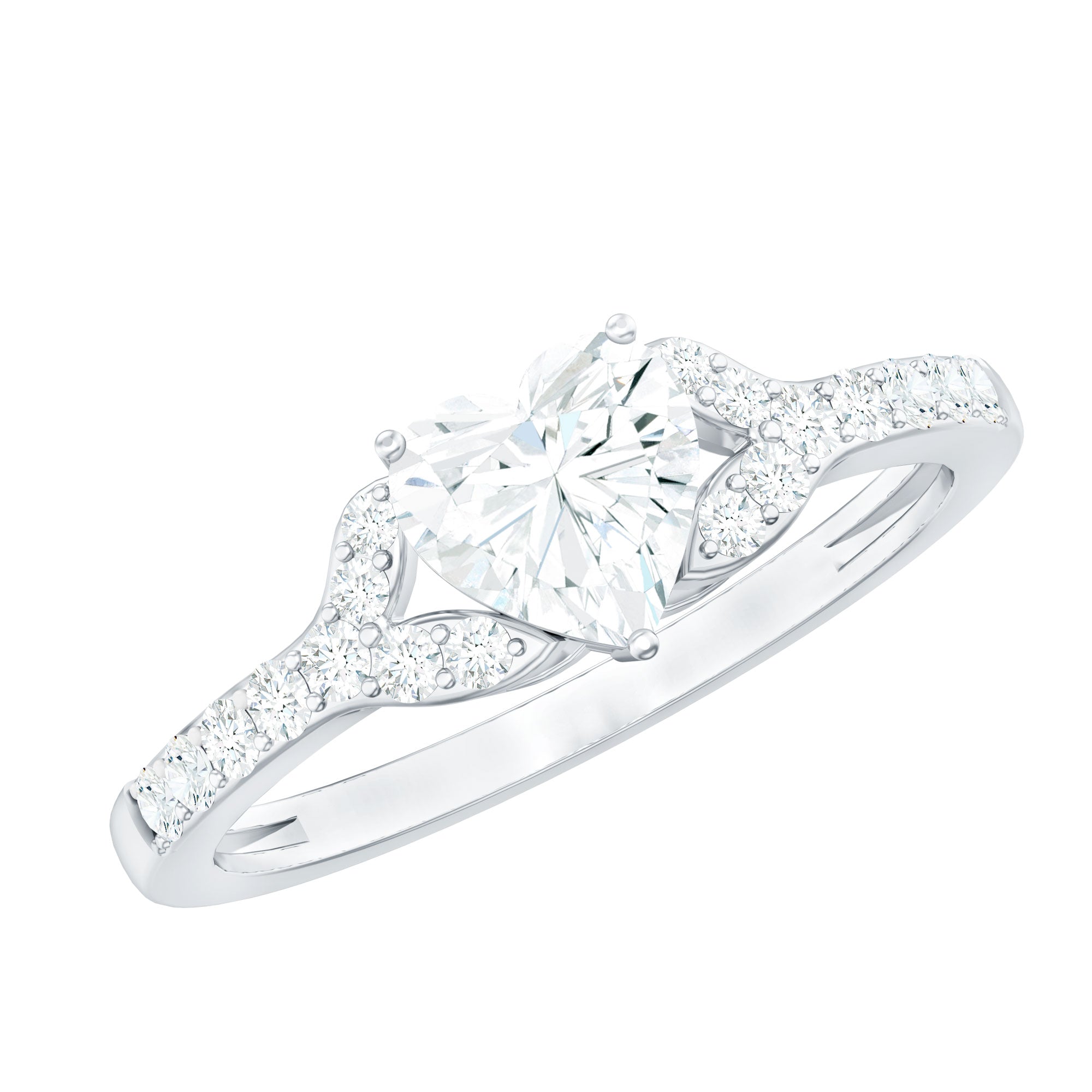 Rosec Jewels-Certified 7mm Diamond Heart Solitaire Ring For Her