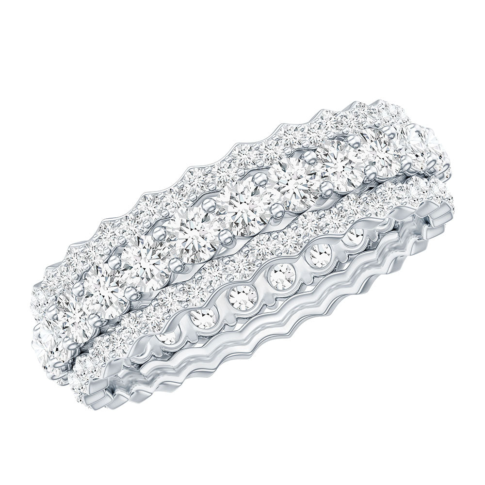 Certified Lab Grown Diamond Eternity Wedding Band for Her Lab - ( EF-VS ) - Rosec Jewels