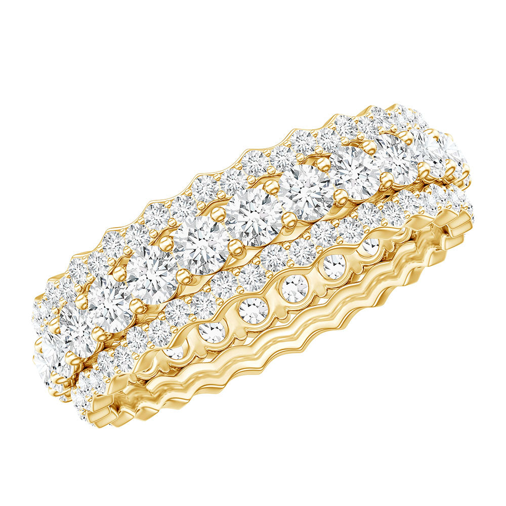 Certified Lab Grown Diamond Eternity Wedding Band for Her Lab - ( EF-VS ) - Rosec Jewels
