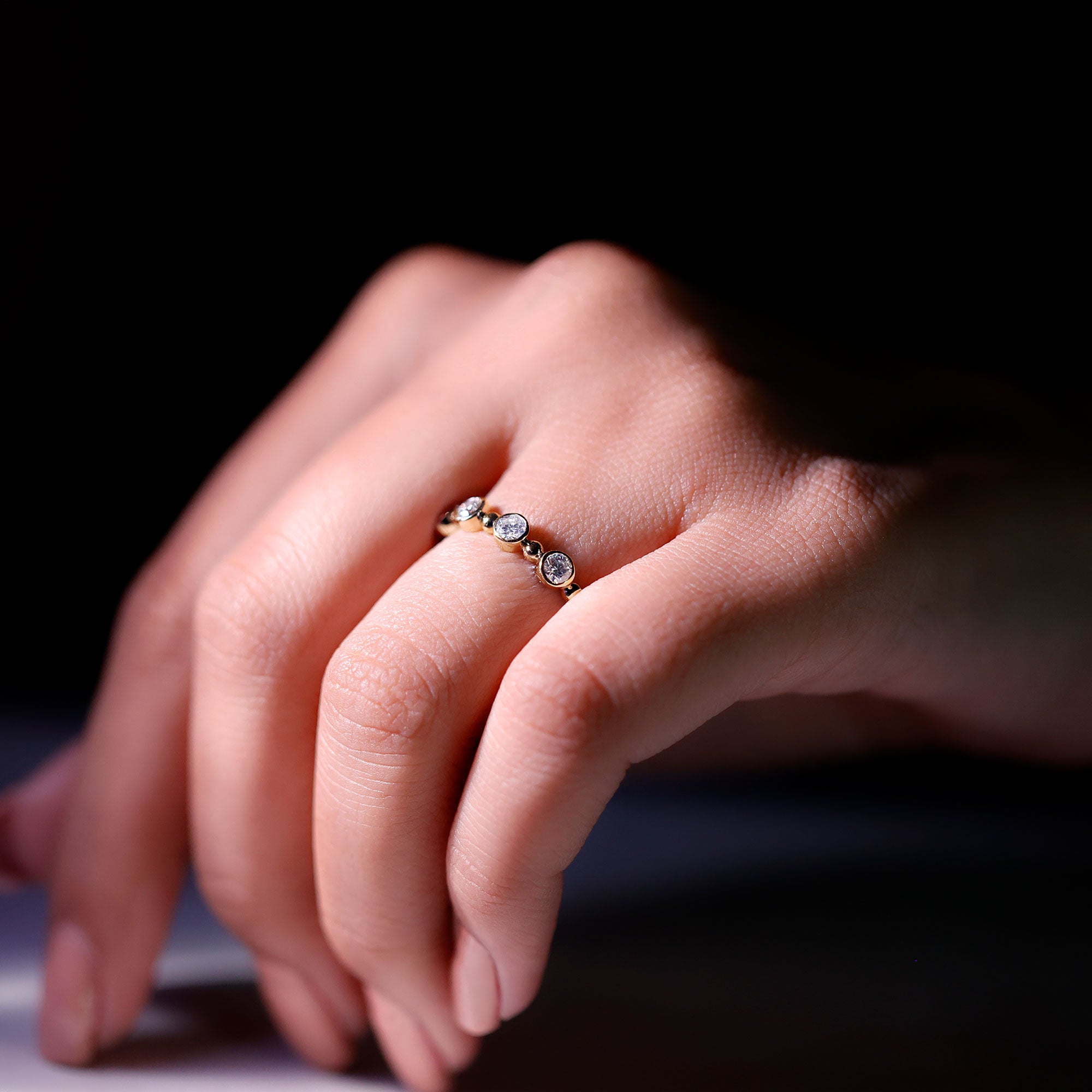 Rosec Jewels-Bezel Set Lab Grown Diamond Wedding Anniversary Band