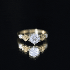 Certified Lab Grown Diamond Engagement Ring With Floral Design Lab - ( EF-VS ) - Rosec Jewels