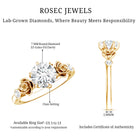 Certified Lab Grown Diamond Engagement Ring With Floral Design Lab - ( EF-VS ) - Rosec Jewels