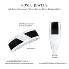 Rosec Jewels-Certified Lab Grown Diamond Mens Wedding Band With Enamel