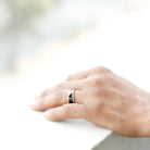 Rosec Jewels-Certified Lab Grown Diamond Mens Wedding Band With Enamel